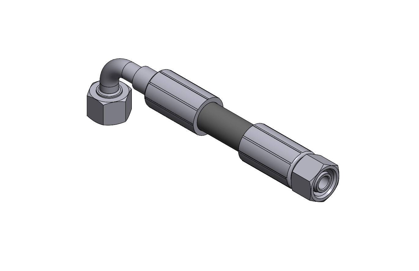 HIDROLIK AYAK HORTUMU--BASLIK 1-M18 DUZ--BASLIK 2-M18 90°--HORTUM 3/8
